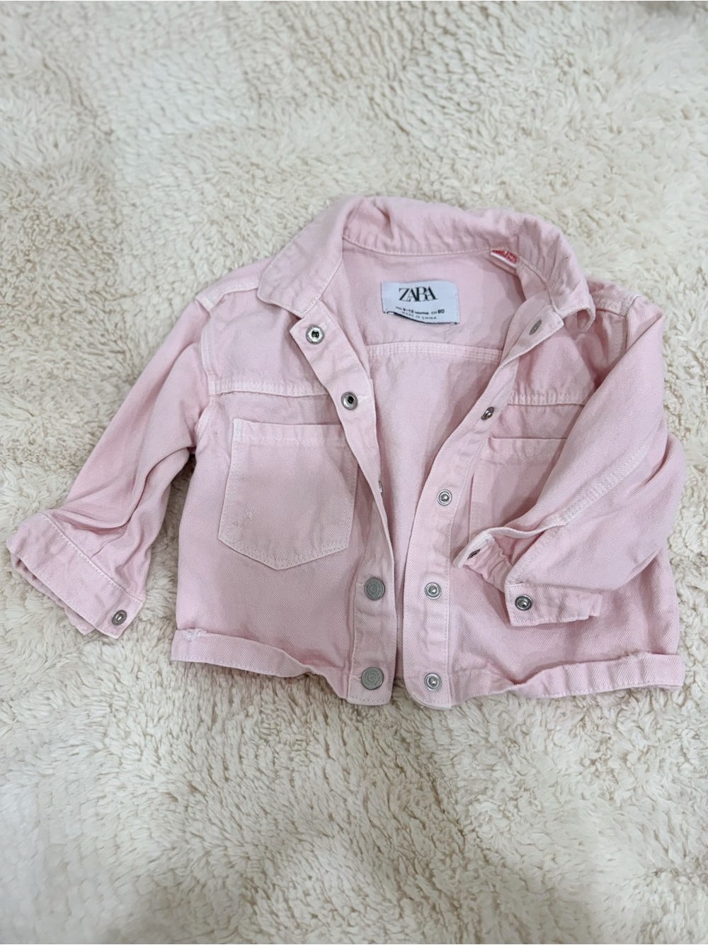 ZARA Kids Light Pink Denim Jacket